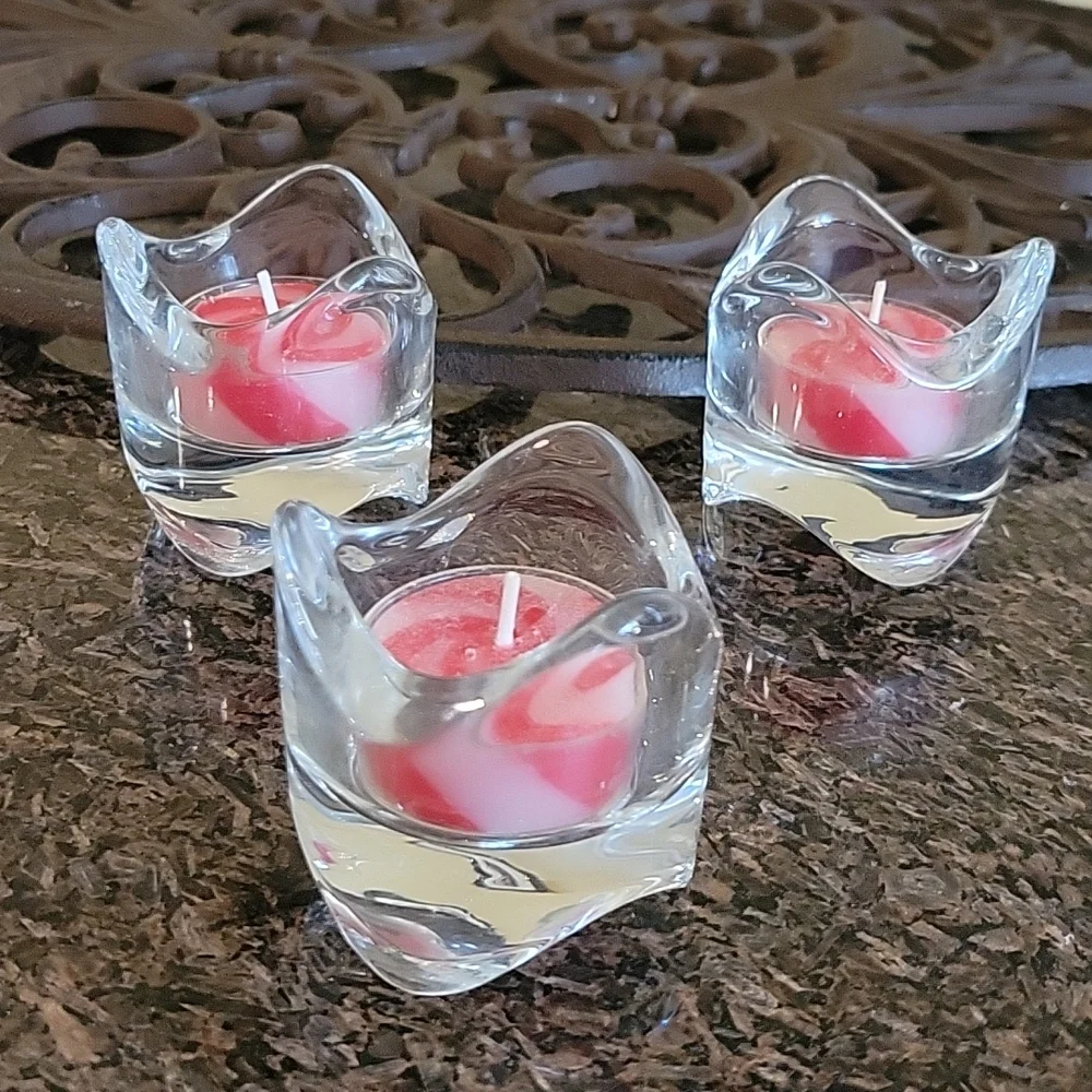 Set Of 2 Decorative glass candle holder for tea candles Or themed glass beads